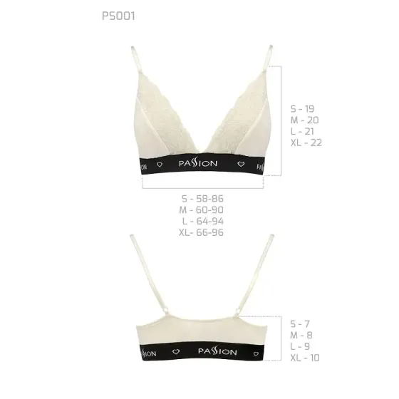 Еластичний топ з мереживом Passion PS001 TOP XL, ecru Львів