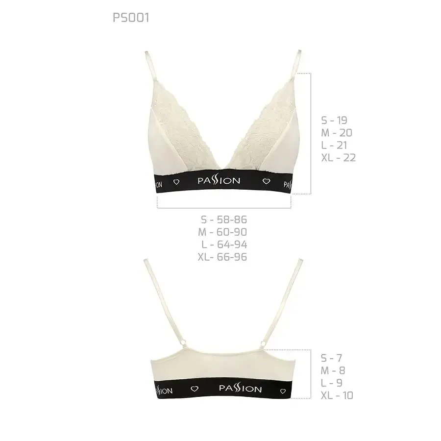 Еластичний топ з мереживом Passion PS001 TOP XL, ecru Львів - фото 5