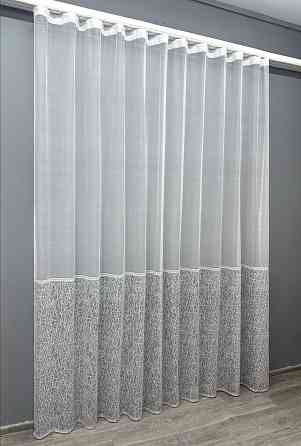 Тюль VR-Textil 1672т Жаккард Белый с серым 300х270 см (42-0686) Киев