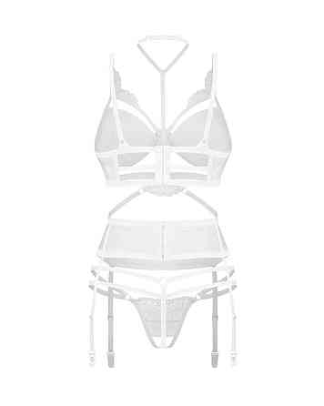 Комплект Obsessive Premisis White 3-pcs crotchless set 2XL/3X Sex Aura Киев