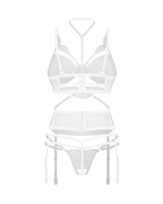 Комплект Obsessive Premisis White 3-pcs crotchless set 2XL/3X Sex Aura Киев - изображение 3