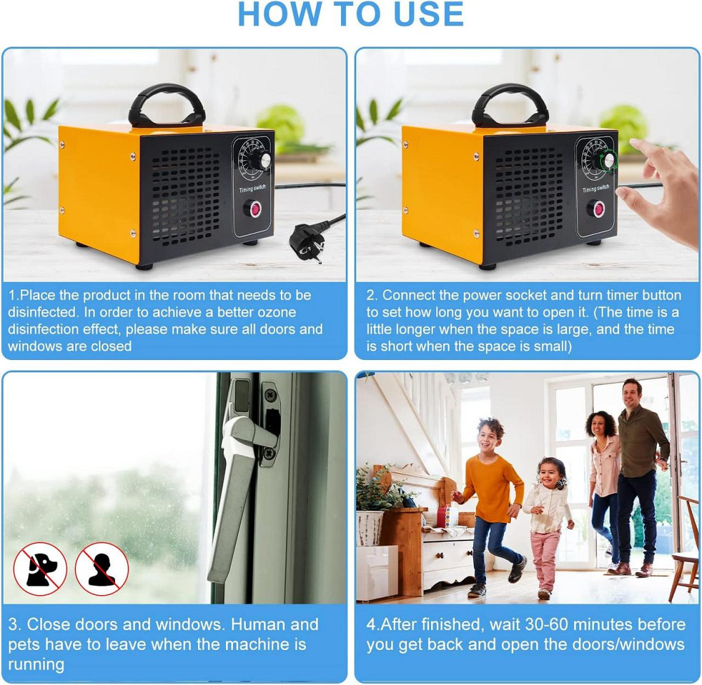 Генератор озона HDZ-32g очиститель воздуха 32 000 мг/ч, портативный озонатор O3 с таймером удаления запахов Днепр - изображение 5