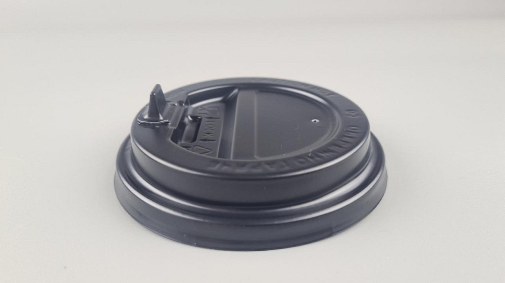 Кришка під склянку паперовий Ф90 (гар) Чорна Дніпро C НОСИКОМ (50 шт.) Харків - фото 1