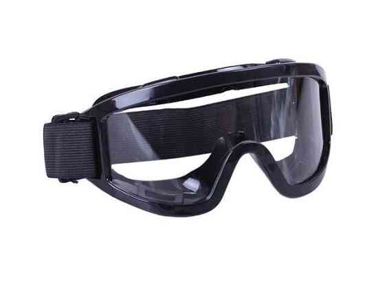 Мотоокуляри (скло однотонне прозоре) акрил тактичні чорні Мукачево