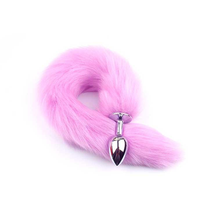 Анальная пробка с лисьим хвостиком - Сиреневый – Анальные игрушки Винница - изображение 1