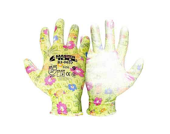 MASTERTOOL Рукавички безшовні трикотажні MASTERTOOL "Хризантема" з поліуретановим покриттям дол Коломия