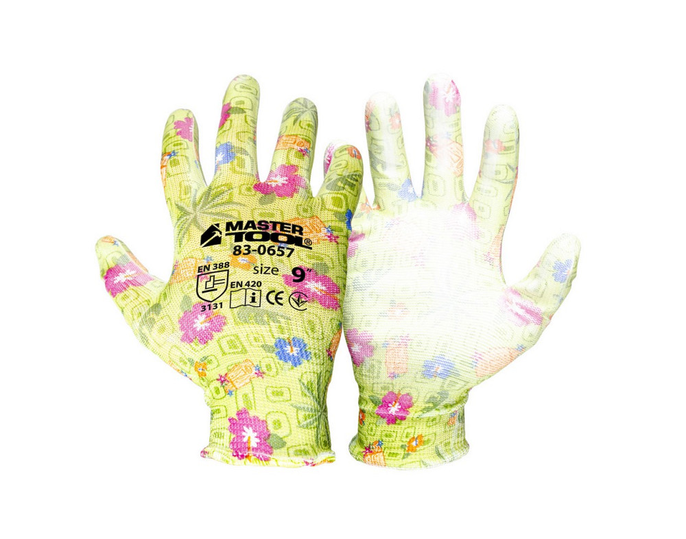 MASTERTOOL Рукавички безшовні трикотажні MASTERTOOL "Хризантема" з поліуретановим покриттям дол Коломия - фото 1