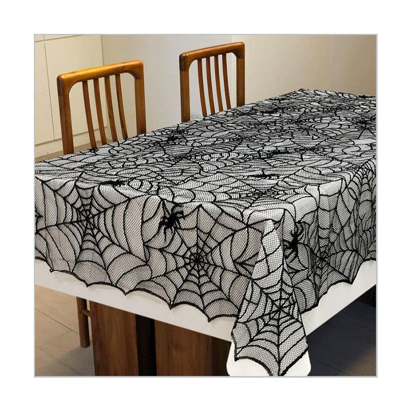 Скатерть на Хэллоуин Паутина 183 на 137 см черный Киев - изображение 3