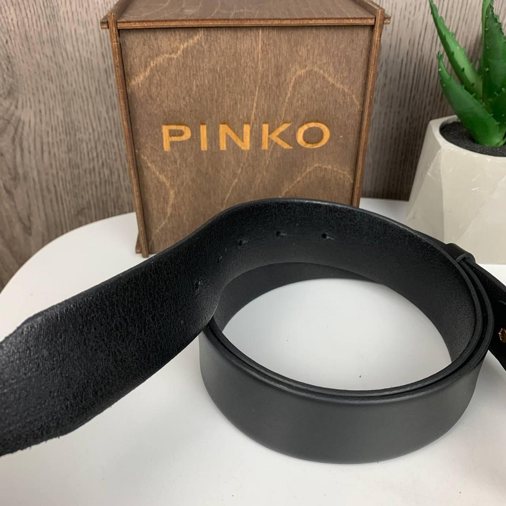 Жіночий шкіряний поясний ремінь у стилі Pinko з золотистими пташками ( 22538 ) Харьков - изображение 5