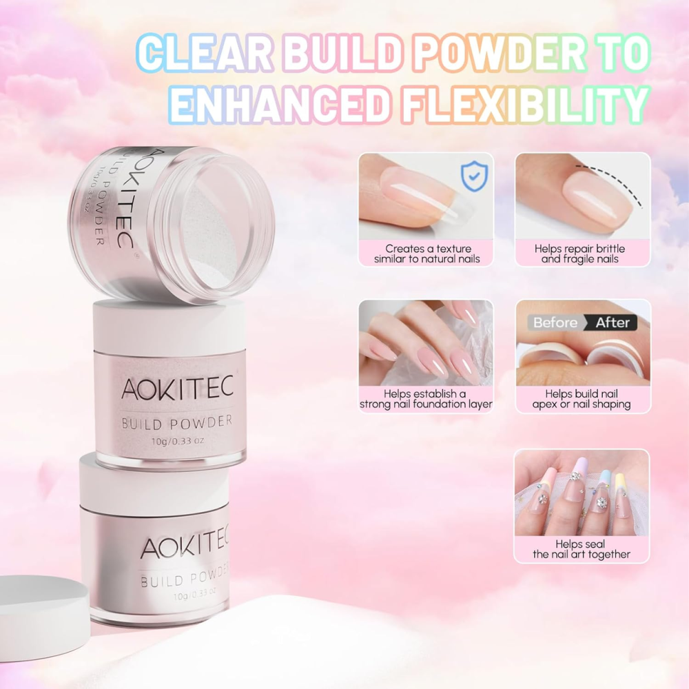 Набор для дип-маникюра Aokitec 92 предмета, Dip Powder System, 20 цветов, база, активатор, топ, масло для кутикулы Киев - изображение 14