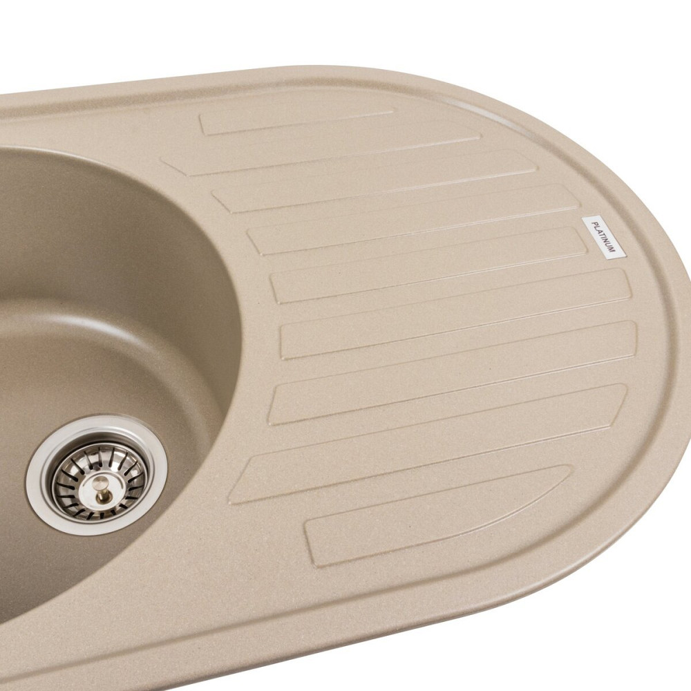 PLATINUM Гранітна мийка для кухні Platinum 7750 LIRA матовий Титан Киев - изображение 3