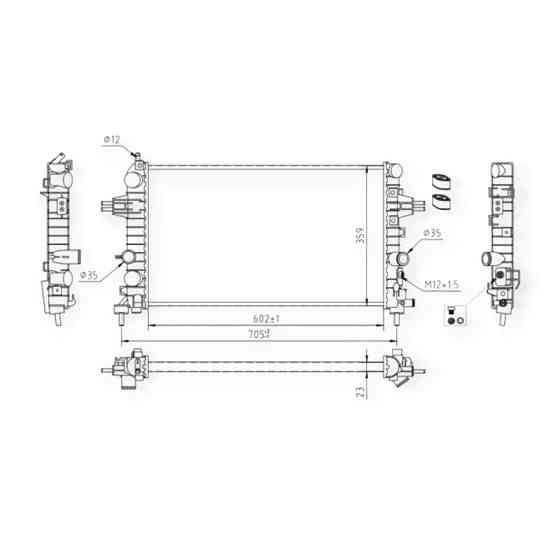 Радиатор охлаждения двигателя автомобиль Опель Astra H 1.6, 1.8i 04- Мукачево