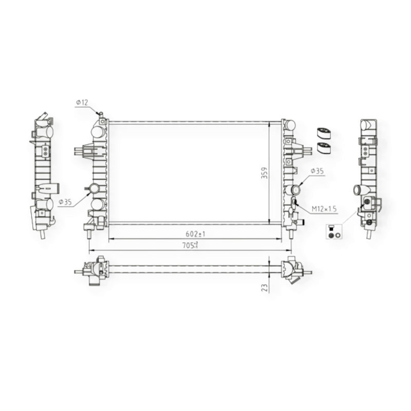 Радиатор охлаждения двигателя автомобиль Опель Astra H 1.6, 1.8i 04- Мукачево - изображение 1