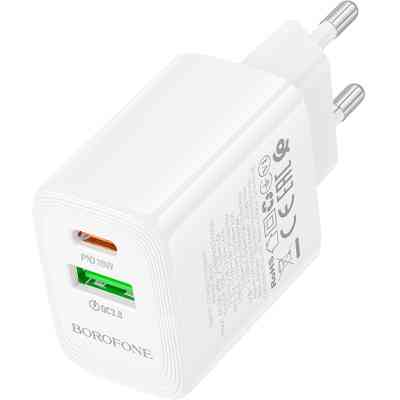 Зарядний пристрій BOROFONE BN27 Fuente 1xUSB-C PD20W + 1xUSB QC3.0 White (6941991120268) Вінниця