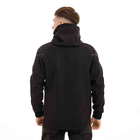 Чоловіча куртка весна осінь демісезонна з капюшоном softshell чорна Pobedov Vector Одеса