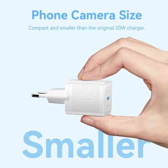 Зарядний пристрій 1xUSB-C 20W PD білий Vention Винница