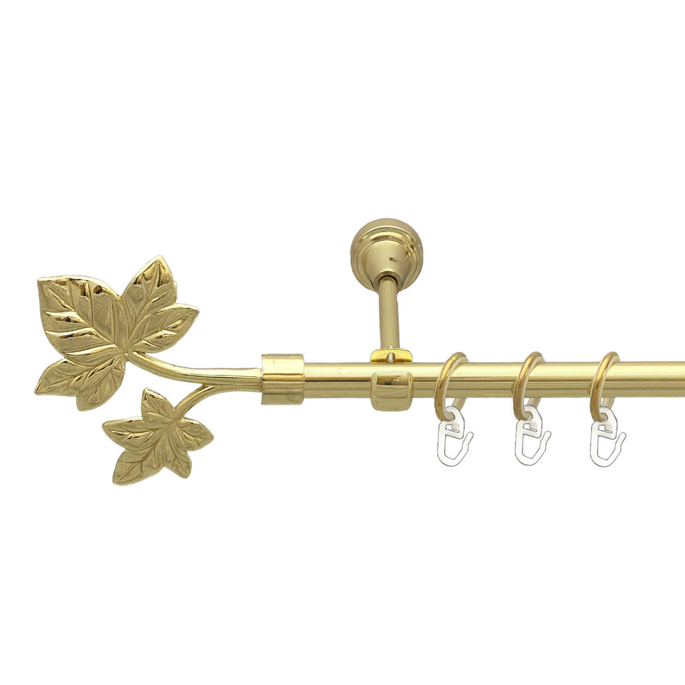 Карниз Orvit Листок металевий однорядний відкритий Золото 16 мм 200 см (00-00014068) Львов - изображение 1