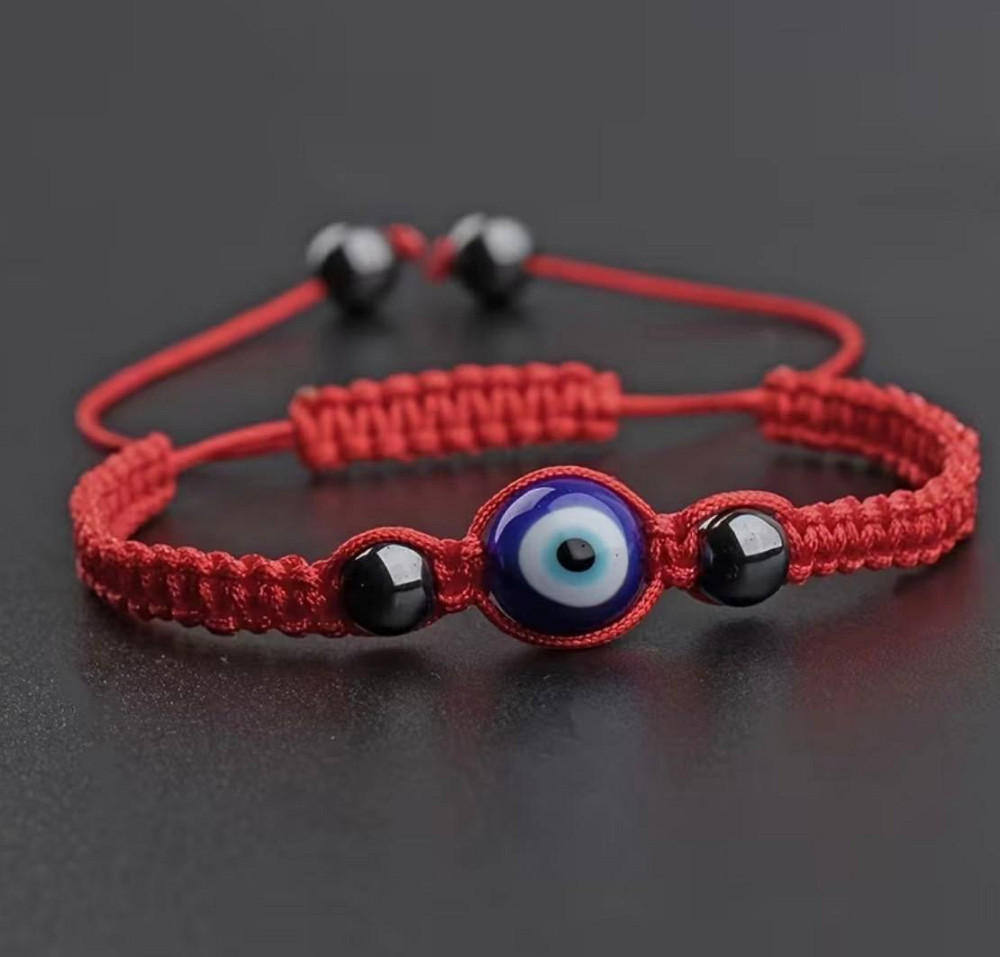 Браслет от сглаза красная нить с глазом, регулируемый браслет оберег Киев - изображение 1