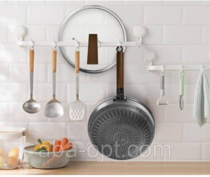 Настінний тримач із гачками на вакуумних присосках Том L 73 см ( шт ) Одеса - фото 1