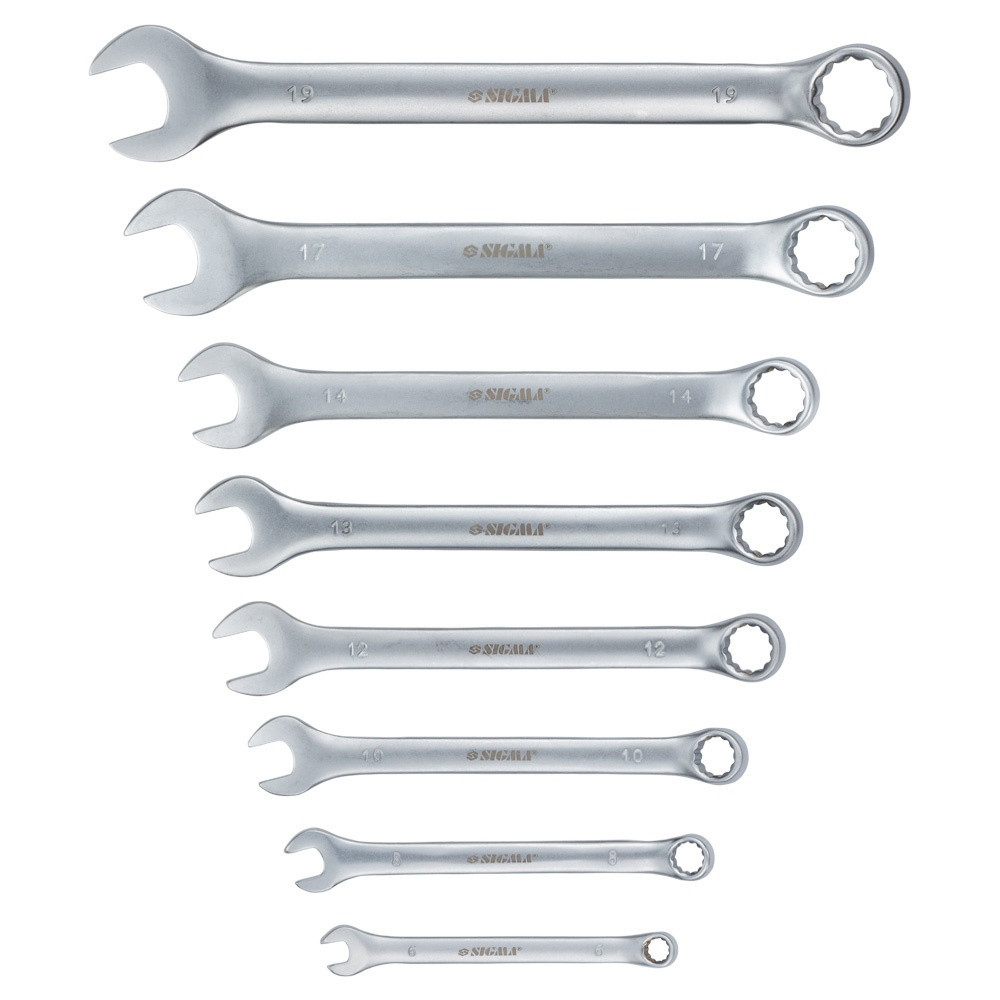 Ключі ріжково-накидні 8 шт 6-19мм CrV satine SIGMA (6010111) Київ - фото 2