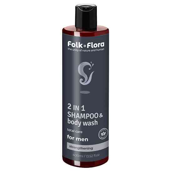 Мужской шампунь-гель для душа 2в1 Укрепляющий Folk&Flora 400 мл Киев