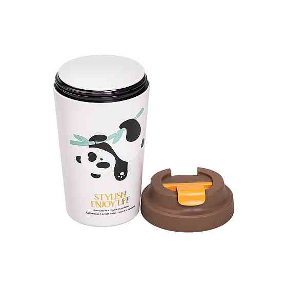 Термочашка Panda з порцелянаовою колбою 380 мл Коричнева HP-14-12BR Київ