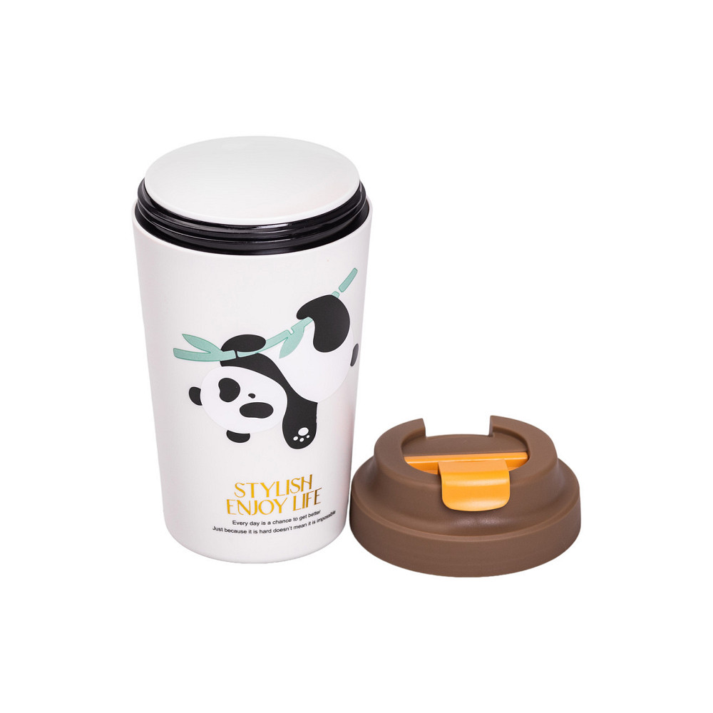 Термочашка Panda з порцелянаовою колбою 380 мл Коричнева HP-14-12BR Київ - фото 3