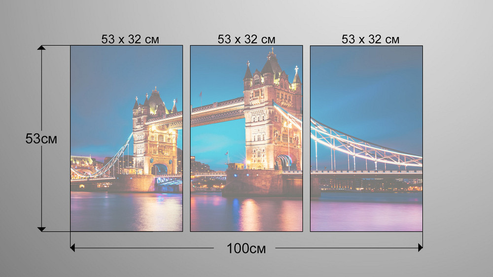 Модульна картина Нічний Лондон Аrt-204_3А Київ - фото 3