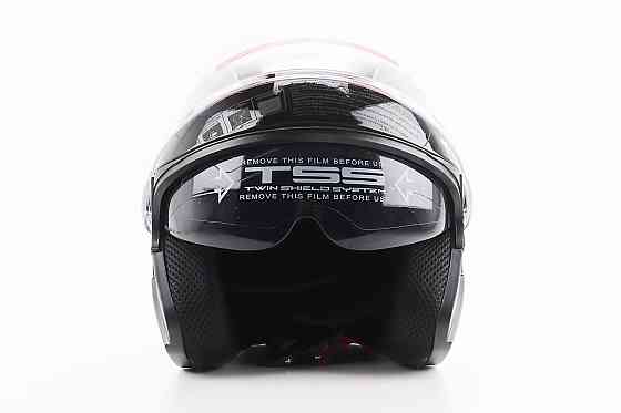 Шолом відкритий+відкидні окуляри BLD-708 М (57-58см), ЧОРНО-СИНІЙ "Bulldog" Киев