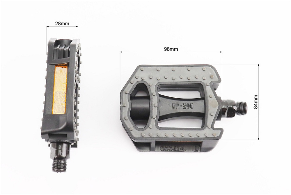 Педалі CITY 9/16" (114x85x27mm) пластикові, чорно-сірі WP-208 Київ - фото 2