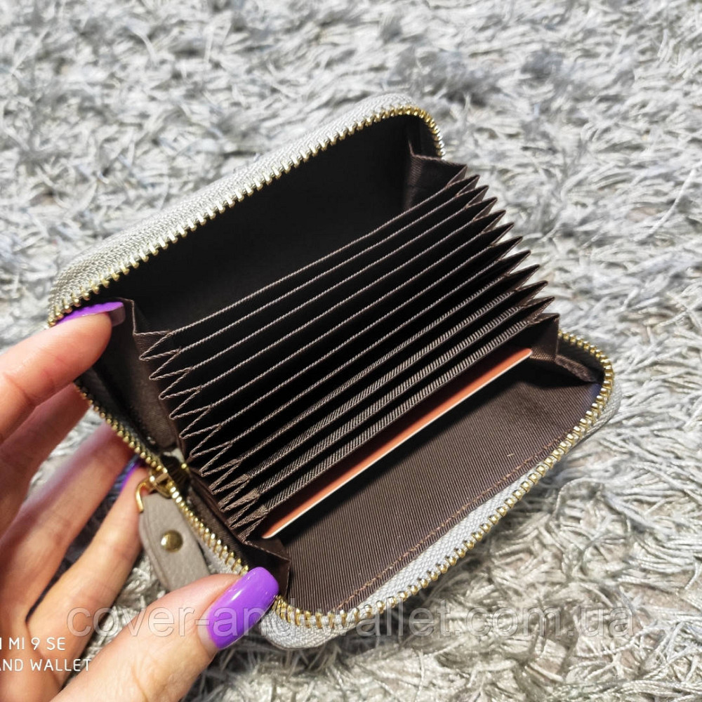 Маленька жіноча кредитниця на блискавці з натуральної шкіри ST (колір пудра) Київ - фото 8