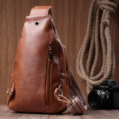 Сумка Vintage Женская с одной лямкой через плечо из экокожи Рыжая (22758) Винница - изображение 4