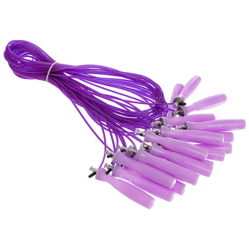 Скакалка швидкісна Кросфіт зі сталевим тросом FI-1938 Вишневе - фото 2