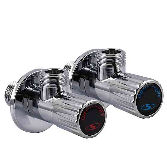 !!Набір кранів кутових кераміка SOLOMON EXCLUSIVE 1/2″X1/2″ 9889 (CHROM) (комплект2шт.) (000029572) Киев