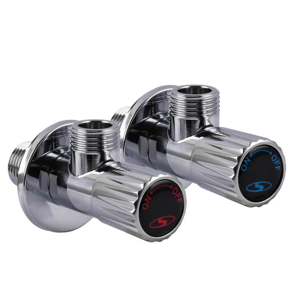 !!Набір кранів кутових кераміка SOLOMON EXCLUSIVE 1/2″X1/2″ 9889 (CHROM) (комплект2шт.) (000029572) Киев - изображение 1