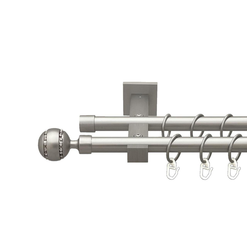 Карниз Orvit Аркадія металевий дворядний техно гладка труба кільце металеве Сатин 19\19 мм 240 см (00-00027341) Львів - фото 1
