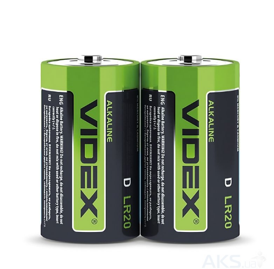 Батарейка лужна D/LR20 (пл-2 шт.) Videx Житомир - фото 1