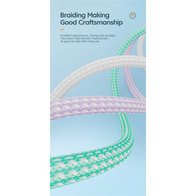 Дата кабель USB 2.0 AM to USB-C 1.0m 100W green Essager (EXCT1-CH06) Винница - изображение 8