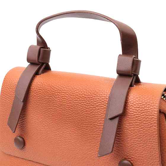 Елегантна сумка для жінок з короткою ручкою з натуральної шкіри Vintage 22669 Руда Київ