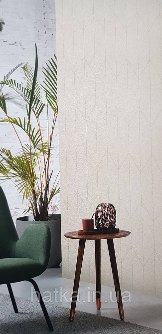 Шпалери вінілові на флізеліні Rasch Golden Hour метрові смуги фігури під мішковину кави з молоком Київ - фото 1