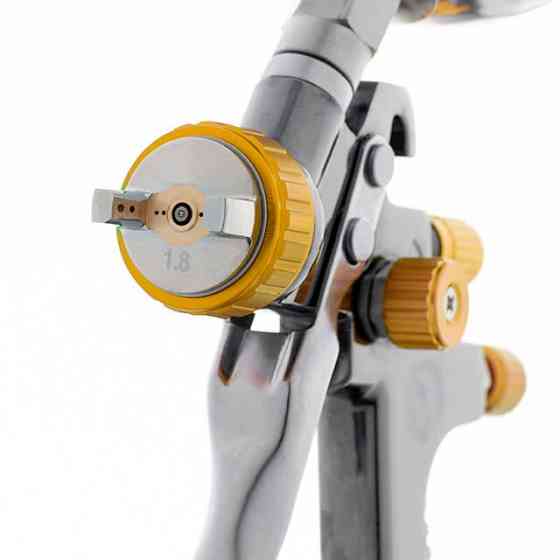 Фарбопульт пневматичний LVLP BRONZE, професійний, форсунка: 1,8 мм, верхній металевий бачок: 600 мл, 1,5 бар, STORM INTERTOOL Київ