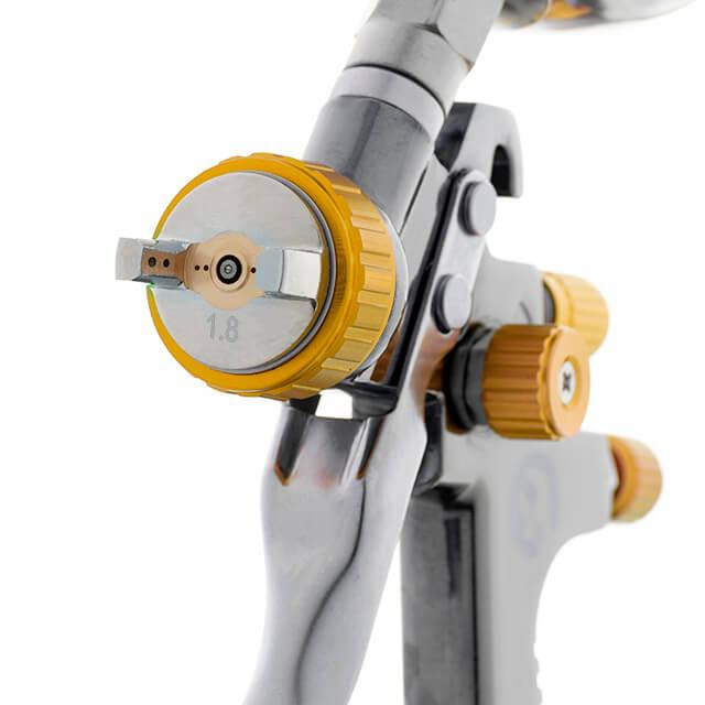 Фарбопульт пневматичний LVLP BRONZE, професійний, форсунка: 1,8 мм, верхній металевий бачок: 600 мл, 1,5 бар, STORM INTERTOOL Київ - фото 2