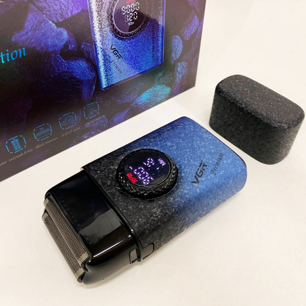 Чоловіча водонепроникна акумуляторна бритва, Професійна бритва з акумулятором, Електробритва шейвер UR-71 Львів - фото 12