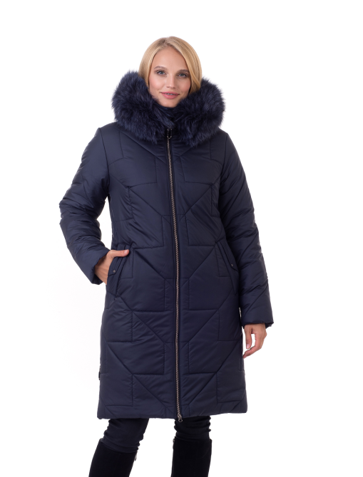 Молодіжний пуховик синій із капюшоном Київ - фото 1