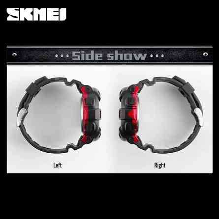 Чоловічий наручний годинник Skmei Champion 1243A Чорний з червоним Вінниця