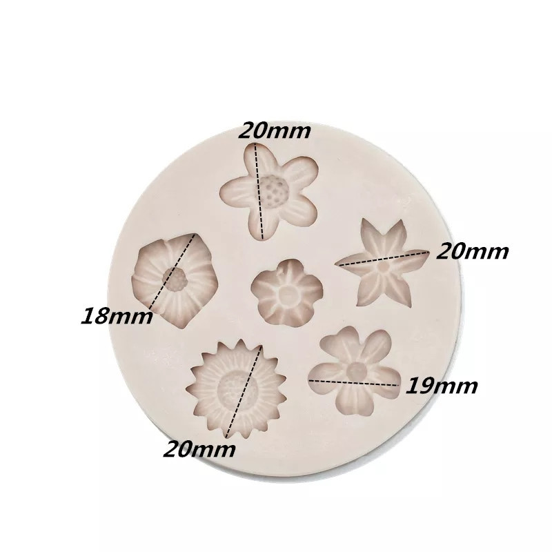 Молд силиконовый Цветы 8 см серый Киев - изображение 2