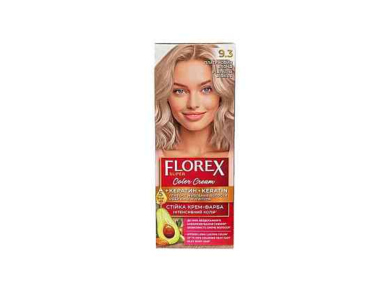 Крем-фарба для волосся КЕРАТИН 9.3 Платиновий блонд ТМ Florex Київ