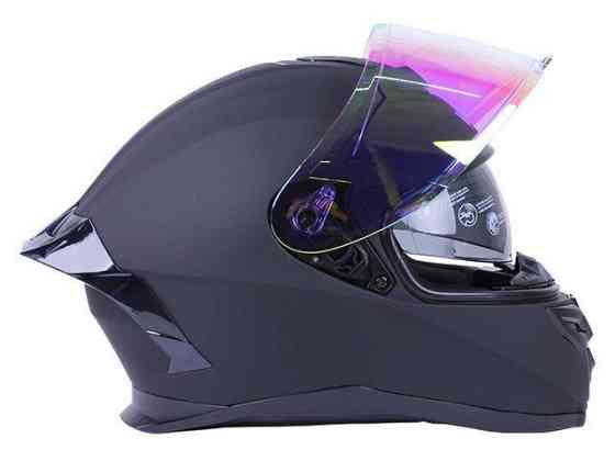 Шлем мотоциклетный интеграл MD-820-1  (черный матовый,  стекло желтый хамелеон, size S) Мукачево