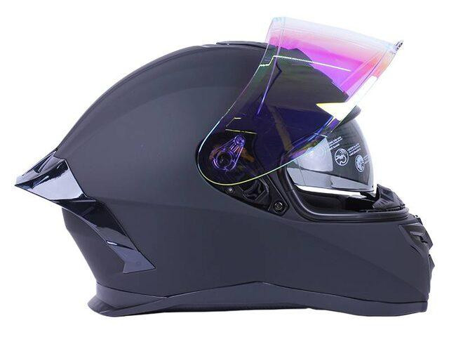 Шлем мотоциклетный интеграл MD-820-1  (черный матовый,  стекло желтый хамелеон, size S) Мукачево - изображение 4