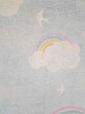 Обои винил на флизелине AS Creation Mia and Paul 0.53х10 детские радуга птички тучки облака белые на голубом Киев